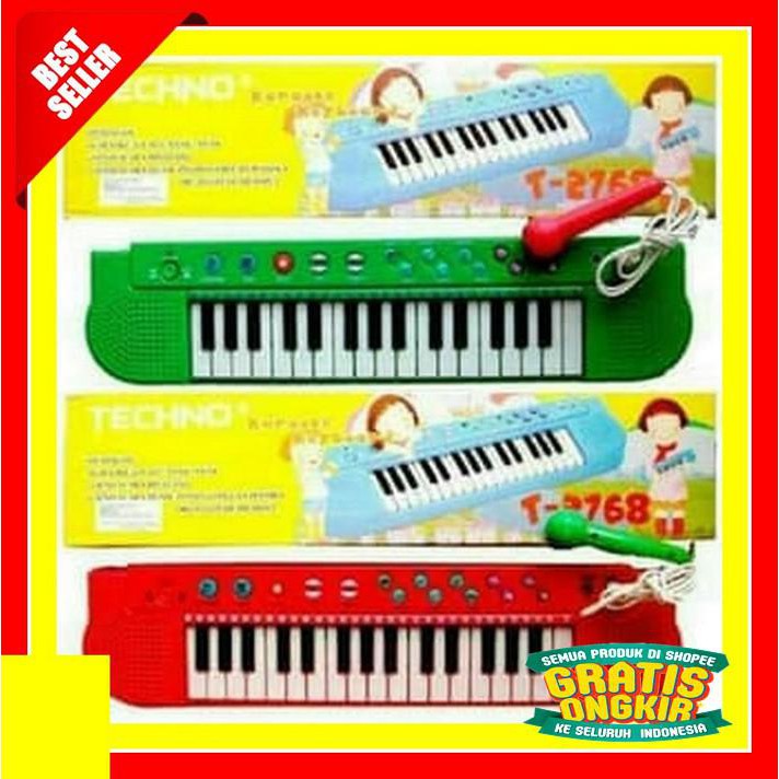 MAINAN EDUKASI ANAK - PIANO TECHNO MUSIK MIC KARAOKE 26 MELODI LAGU MURAH