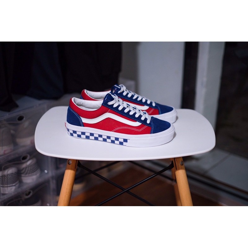 vans style 36 bmx blue red checkerboard