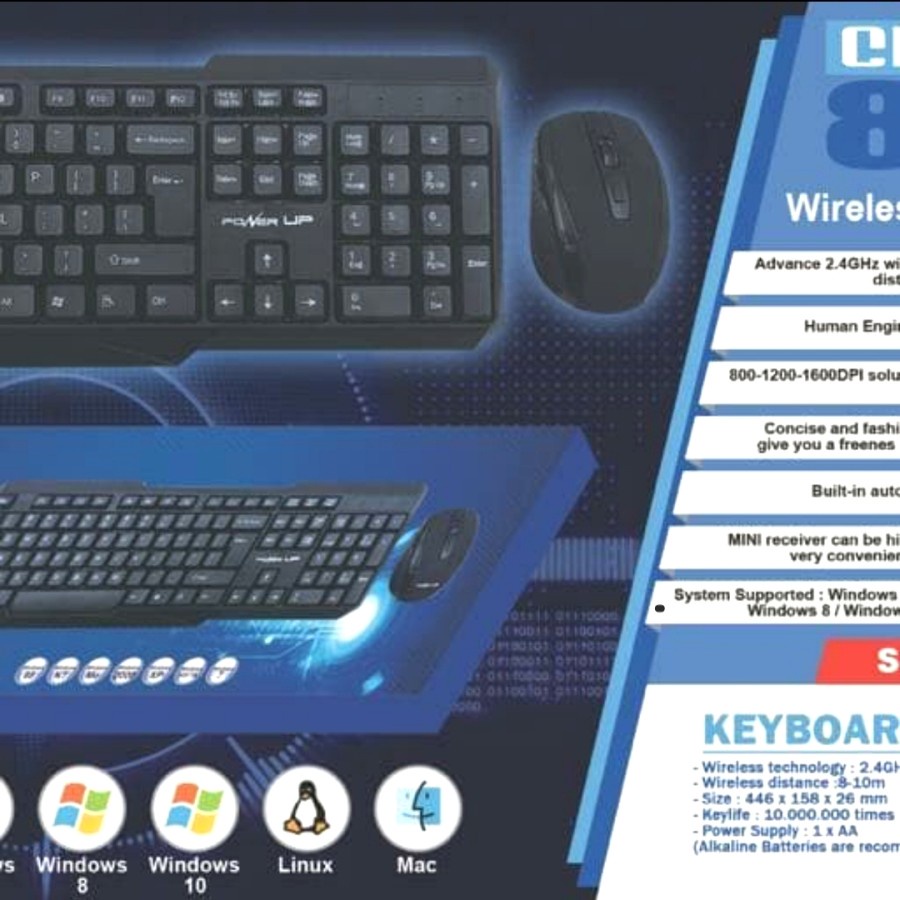 keyboard + mouse 6d wireless power up chroma air 880w