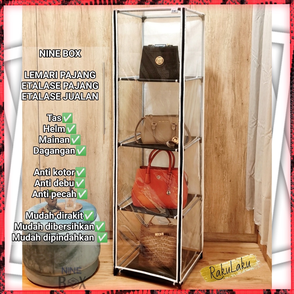 NINE BOX LEMARI TAS / RAK TAS / RAK HELM / LEMARI HELM / RAK BONEKA / LEMARI BONEKA