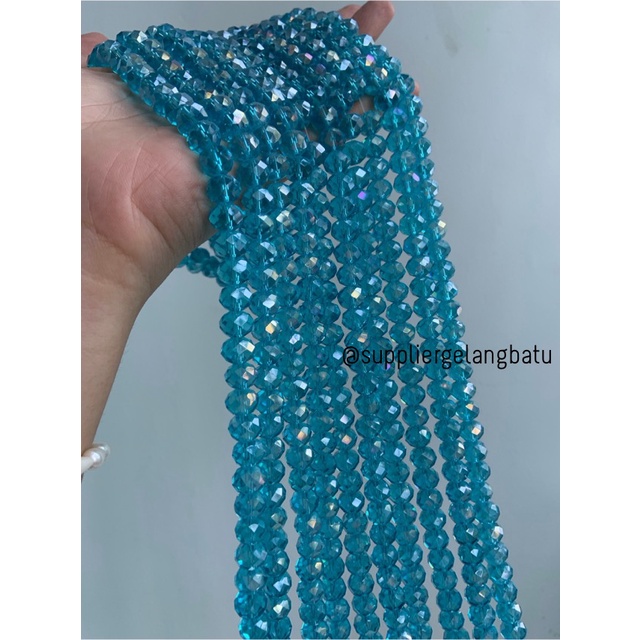 Crystal Ceko 10mm Soft Blue QUARTZ kristal kuarsa biru laut bahan craf