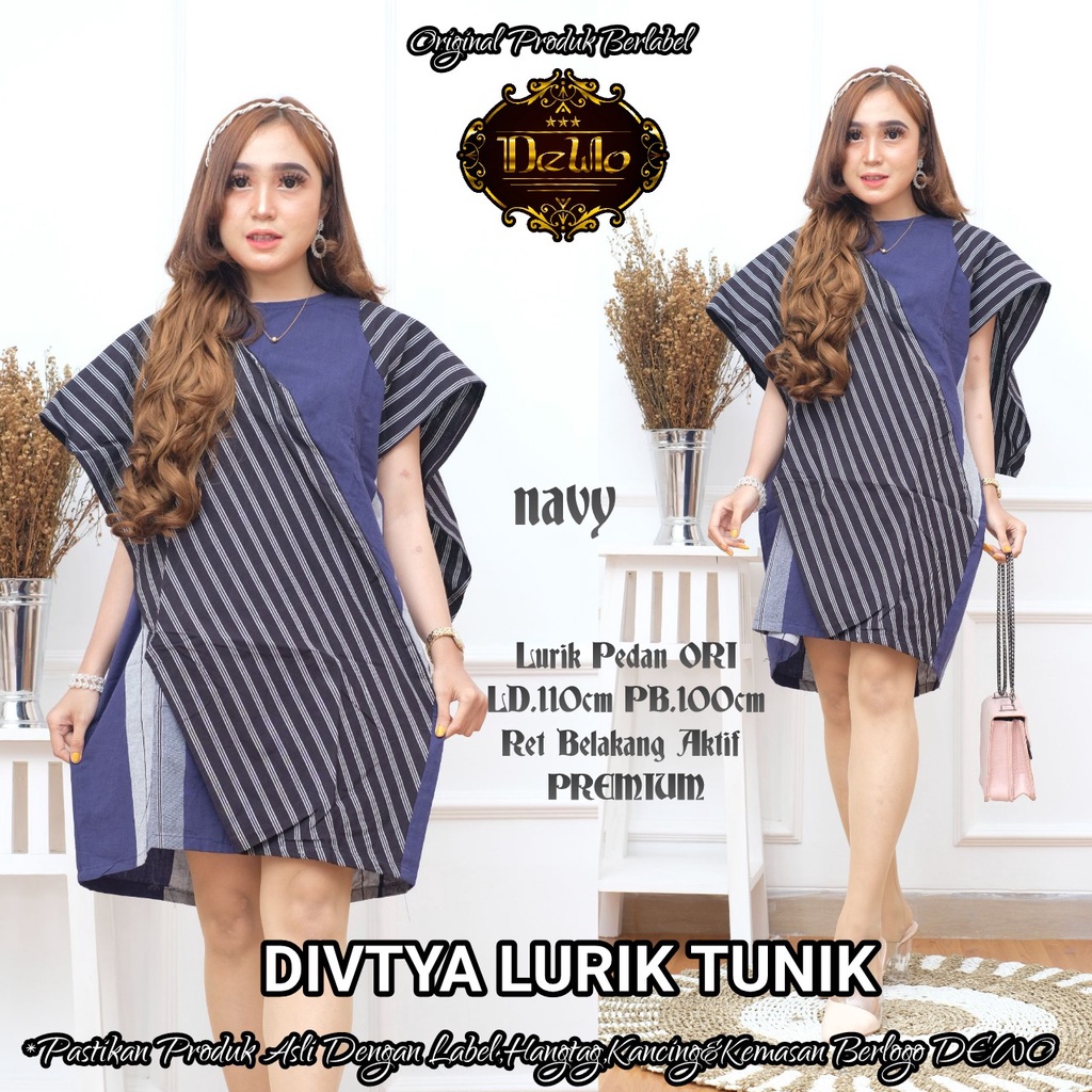 Dress Batik Tenun by Butik Batik Solo bahan Tenun kode DRESS TUNIK BATIK TENUN DIVTYA
