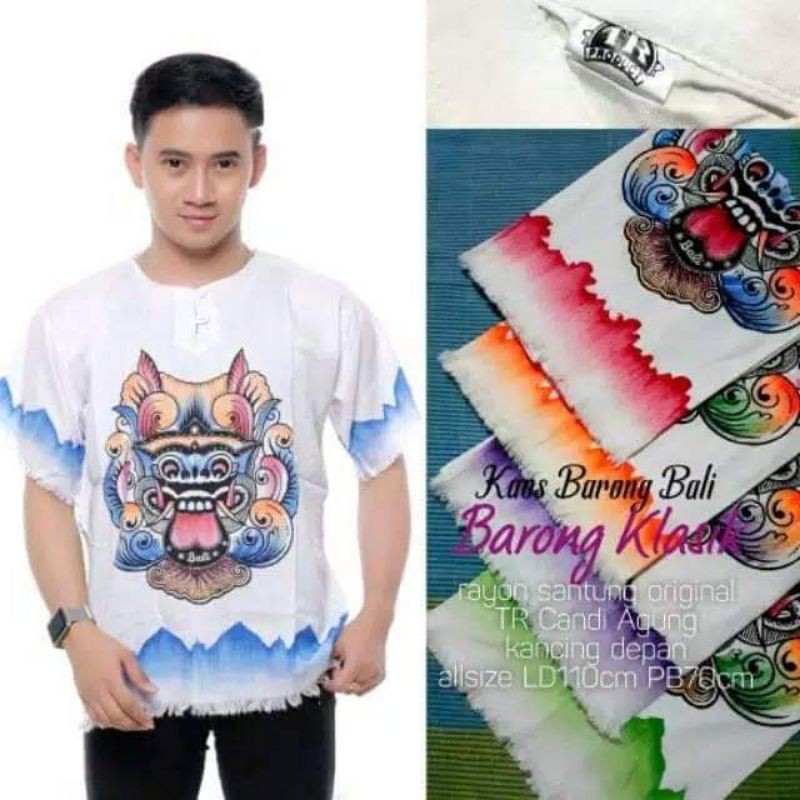 BAJU BARONG LUKIS HITAM/BAJU KHAS BALI/BAJU DEWASA PANTAI