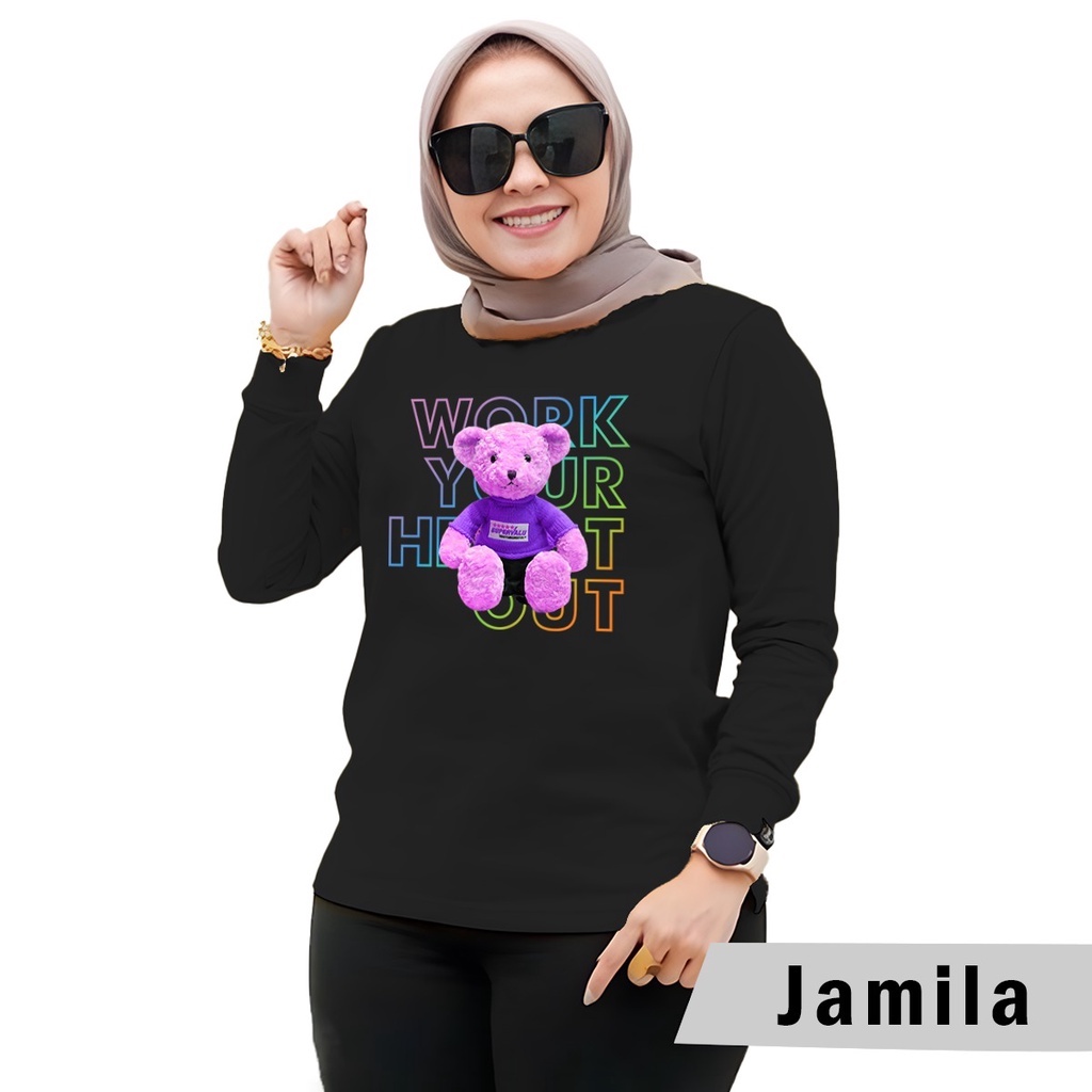 Baju Wanita Fashion/Kaos Wanita/Atasan Wanita Kaos Lengan Panjang Wanita MOTIF JAMILA HIJAB STYLE 2022