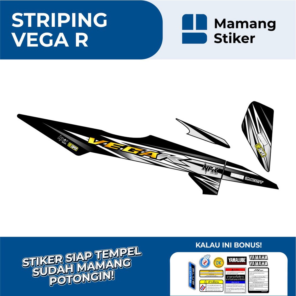 STRIPING VEGA R LAMA VARIASI 10 GRAFIS PREMIUM/STIKER MOTOR HONDA VEGA R LAMA RACING/STICKER VEGA R 