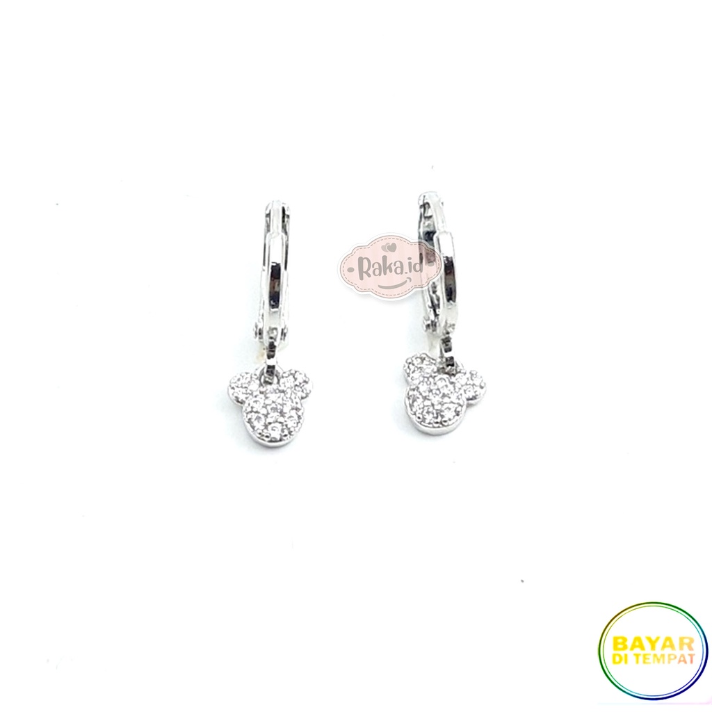 Anting Clip / Klip Mickey Mini Perhiasan Aksesoris Wanita Lapis Emas 18k 762