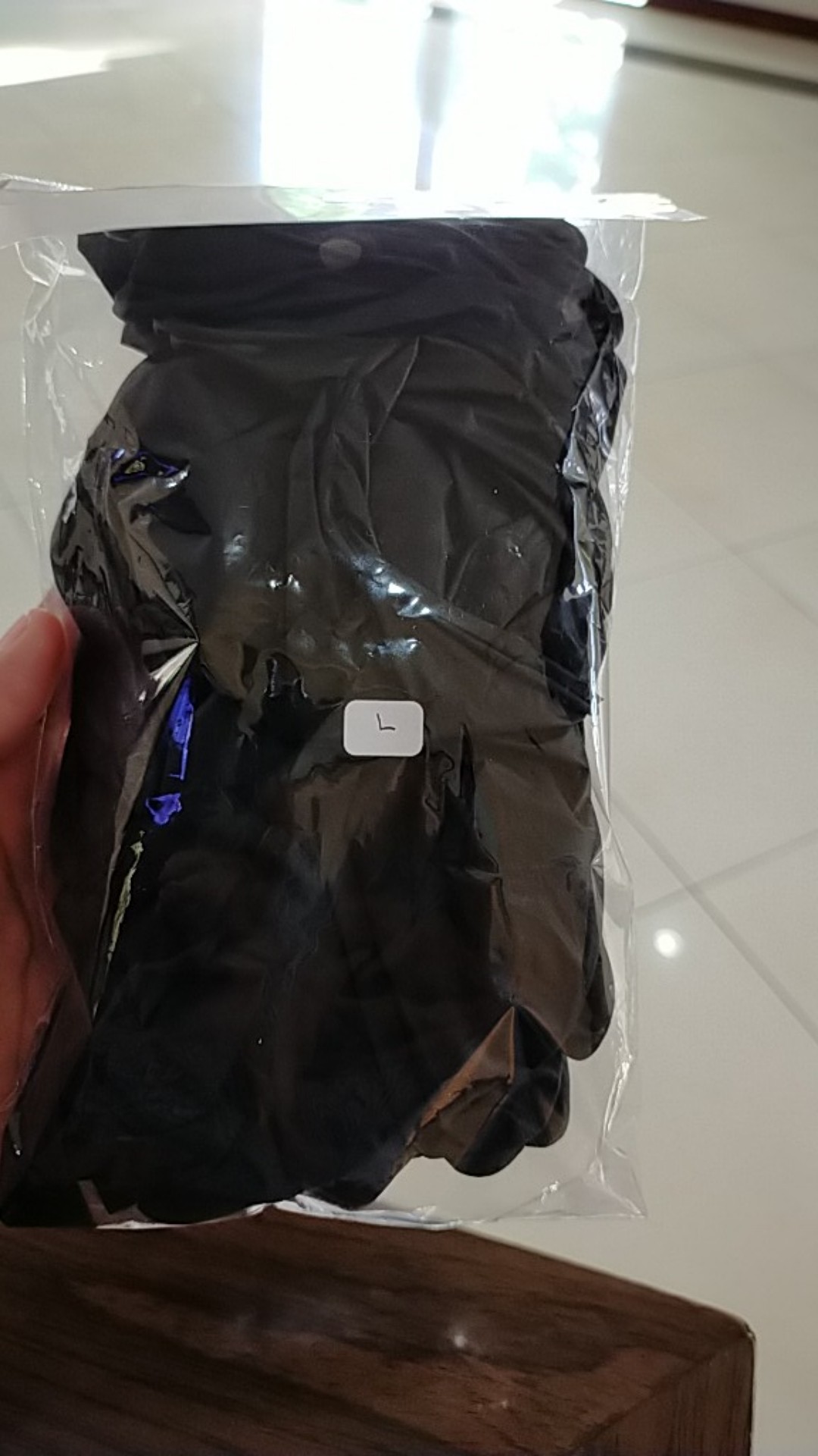 Size L 10 Pcs Sarung Tangan Latex Black Hitam Karet Shamrock Bukan Superlife