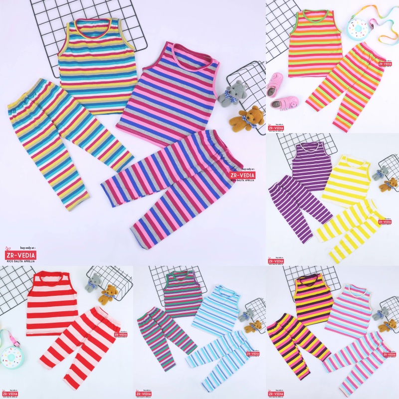 Setelan Sherly uk Bayi - 4 Tahun/ Baju Bayi Anak Perempuan Set Kaos Baby Tanktop Celana Panjang Legging