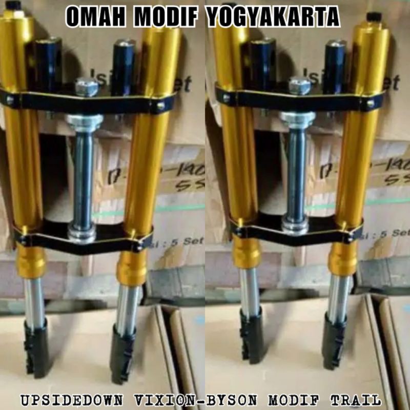 Upsidedown Vixion Byson USD V-Ixion Byson Shock Shok Vixion Byson PNP Modif Trail Scarlet Original