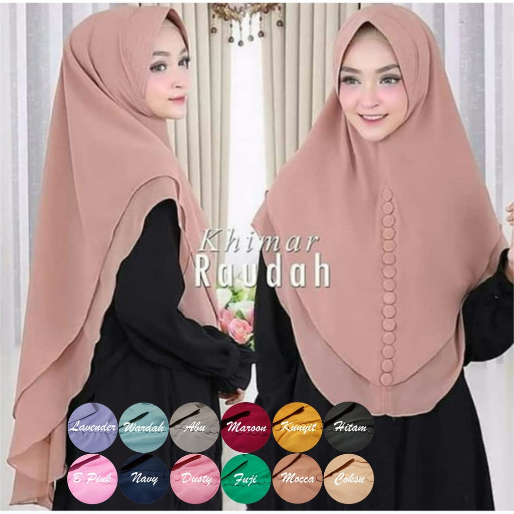 PROMO 9.9  Jilbab Instant Khimar Raudah Ouval Khimar Kancing 2 Layer / Jilbab Kancing 2 Layer-1