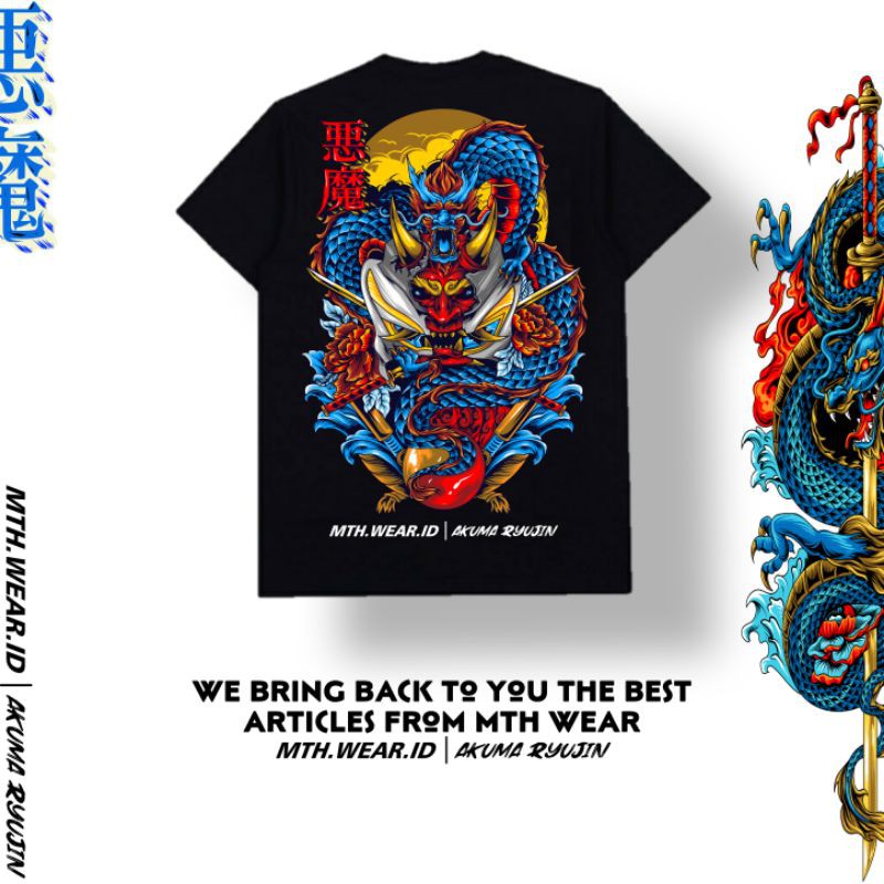 Tshirt akuma ryujin | Kaos sunmori | MTHWEAR