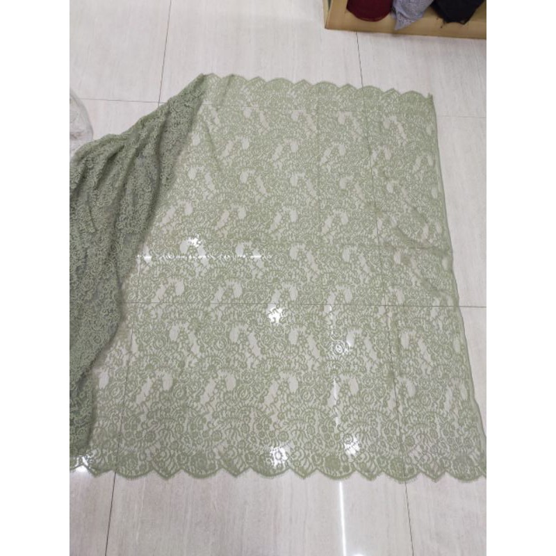 Brukat Semi Prancis hijau sage