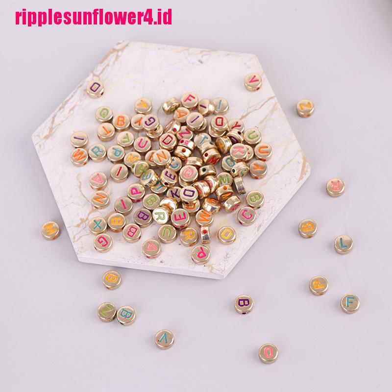 100 Pcs Manik-Manik Bulat Bahan Akrilik Ukuran 4x7mm Untuk Membuat Perhiasan Diy