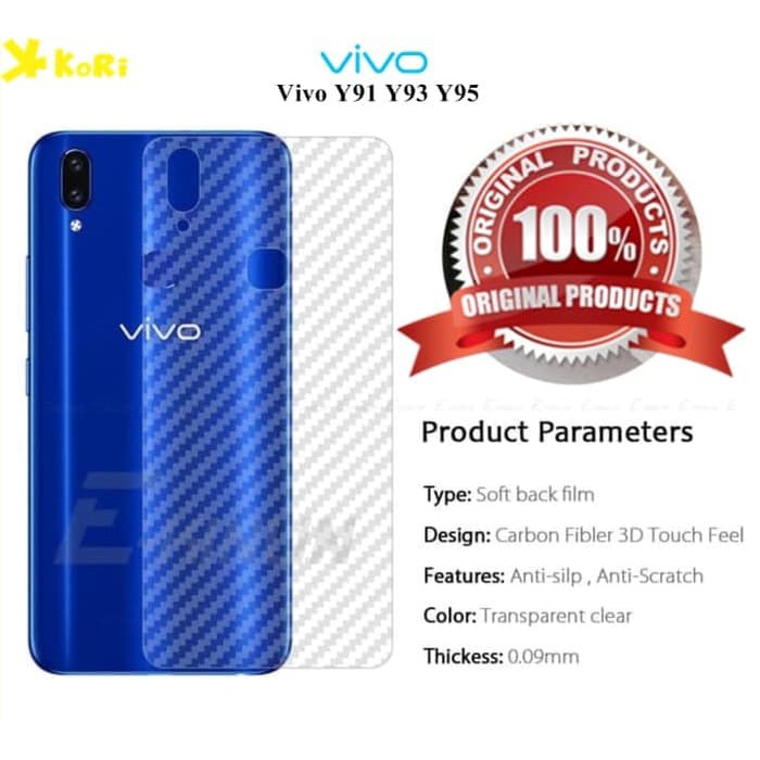 Vivo Y91 / Y93 / Y95 Skin Carbon Garskin Anti Gores Belakang