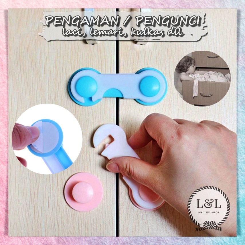 Pelindung Pengunci Pengaman Laci Lemari Furniture Pintu Kulkas