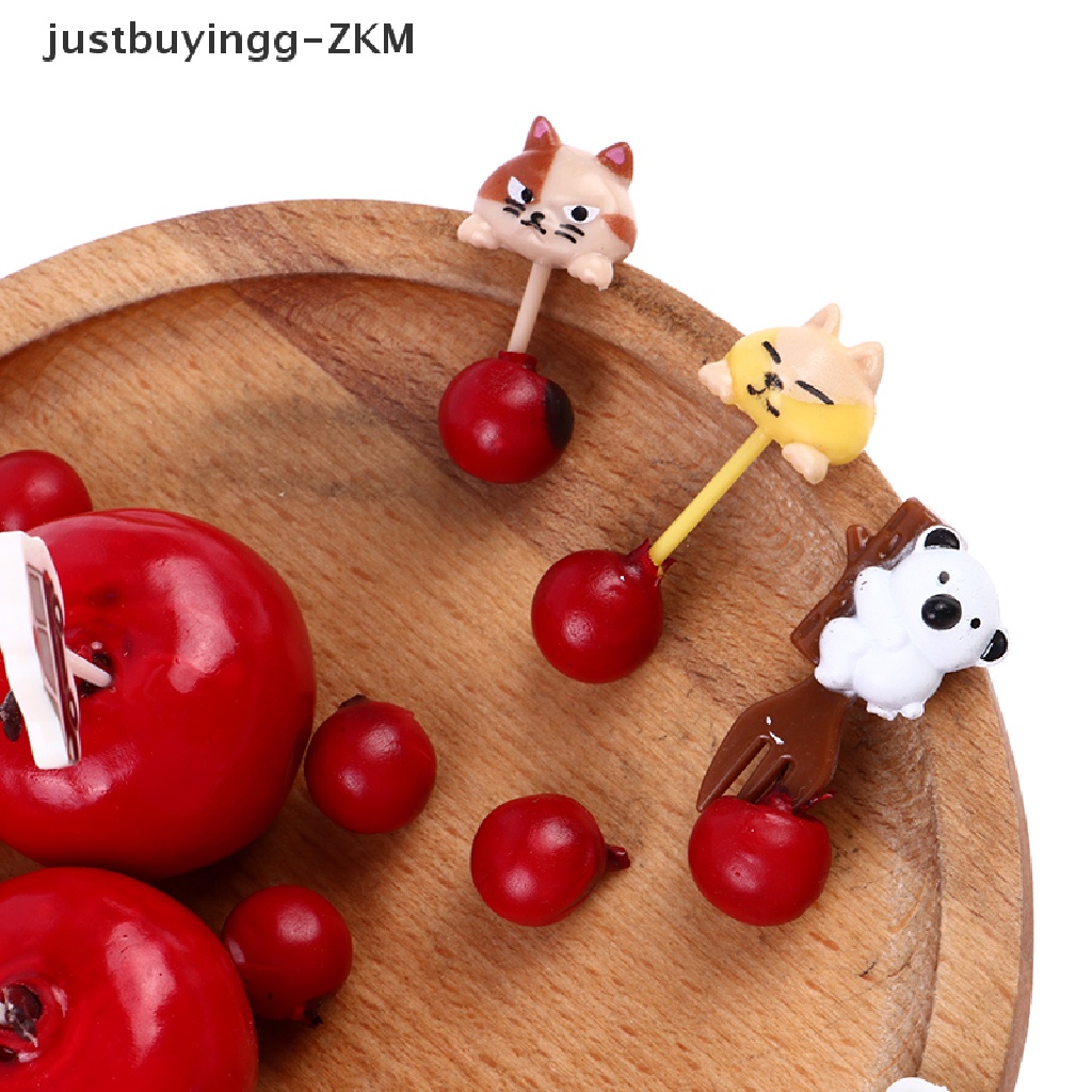 [justbuyingg] 6pcs Animal cat paw Fruit Fork Mini Cartoon Children Snack Cake Pick Toothpick [zkm]