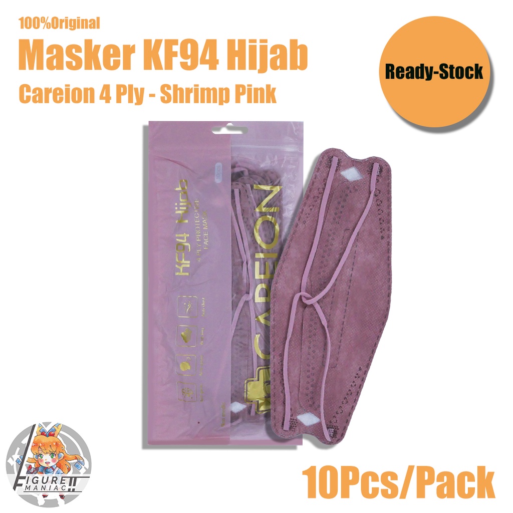 Figure Maniac - Masker Hijab KF94 Careion Dewasa Original 4 Ply Pack isi 10 Pcs