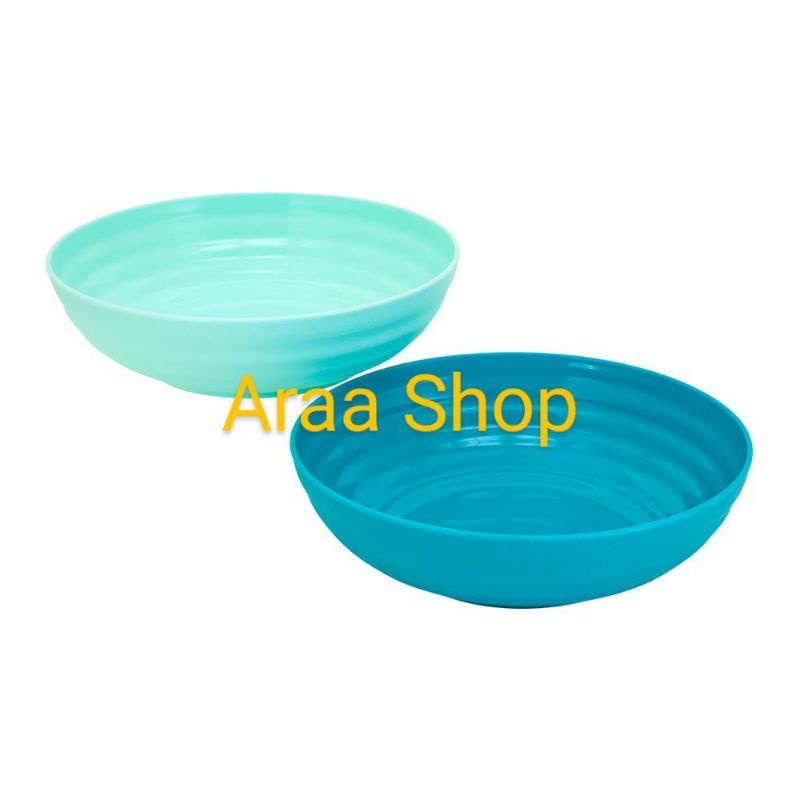 GREEN LEAF Mangkuk Mangkok Plastik Ceper BESAR TOSCANA Flat Bowl Lucent (4087) Greenleaf Mangkuk 9" 
