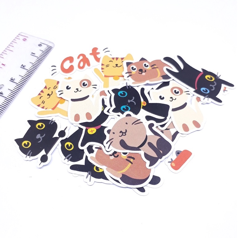 

sticker stiker cute cat game kucing lucu bermain scrapbook DIY planner