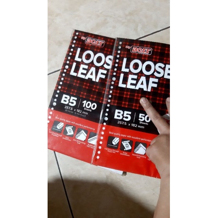 

isi kertas binder B5 50-100 lembar loose leaf