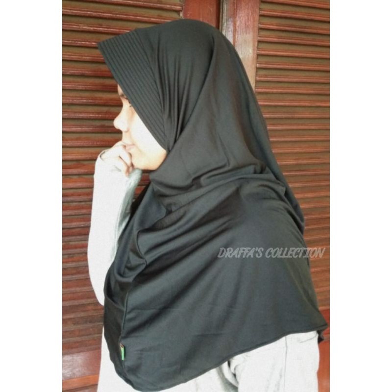 (ukuran L)Bergo oval polos /Daily Hijab/kerudung sekolah/jilbab instan ori by.ASRI collection(bagian1)