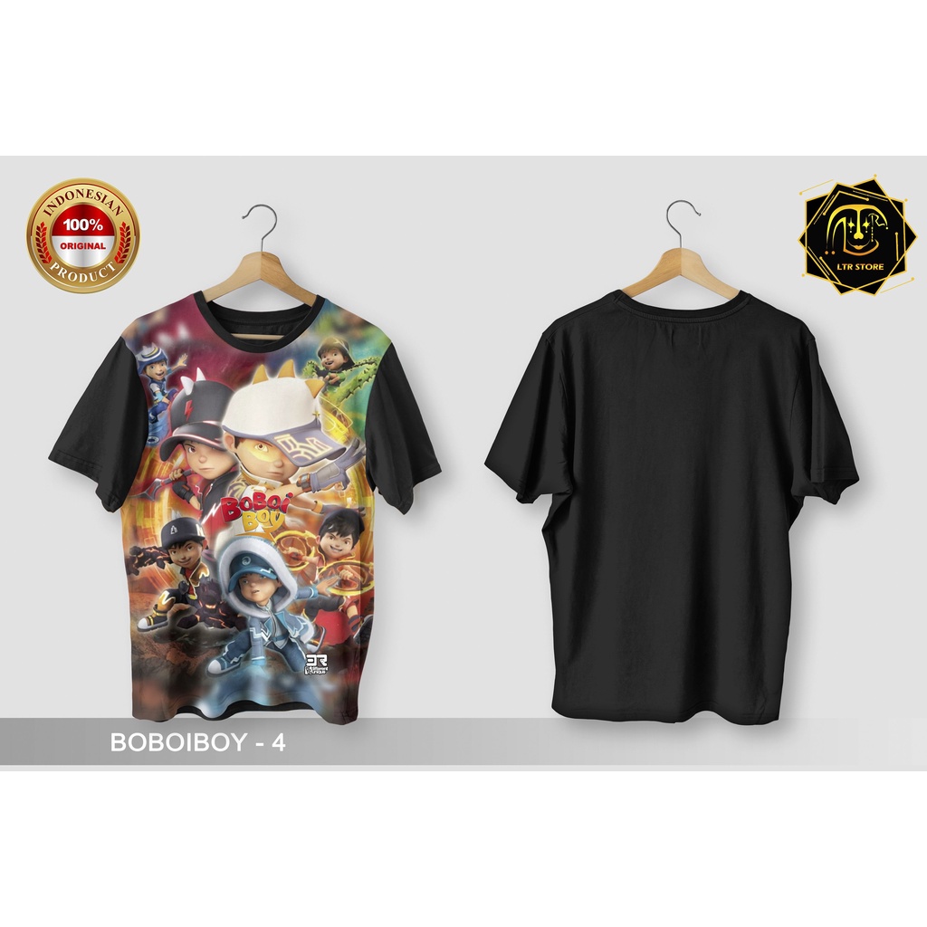 [ BAYAR DI TEMPAT ] BAJU PRINTING GAMBAR BOBOIBOY 4 -  KAOS DISTRO ORIGINAL GAMBAR KARTUN ANIMASI BO