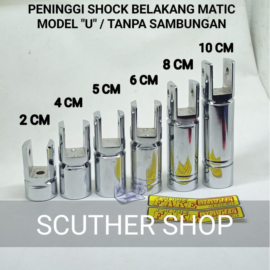 peninggi shock belakang matic MODEL U-CAGAK tanpa sambungan beat-vario-scoopy-spacy-mio-xride 125 Variasi Standar &amp; YSS