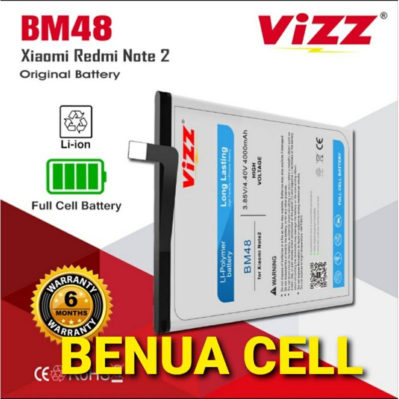 BATRE BATERAI BATEREI VIZZ - VIZZ XIAOMI BM48 MI NOTE 2 - MI NOTE 2 PRO