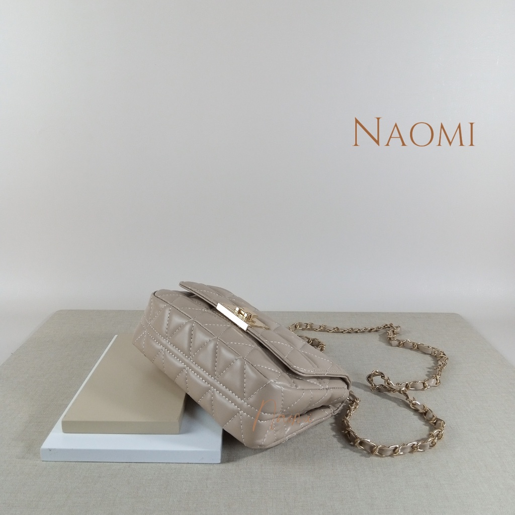 NAOMI - Sling Bag Import Florentia - Tas Selempang - Tas Wanita Dewasa - Kulit Sintetis handbag - tas cewek - tas Tali Rantai mix PU Premium - naomi bag