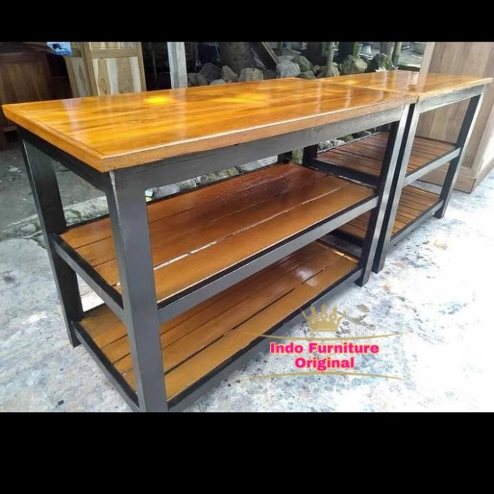 Meja Tv Simpel Bufet Kecil Rak Hias Kayu Kalimantan Murah