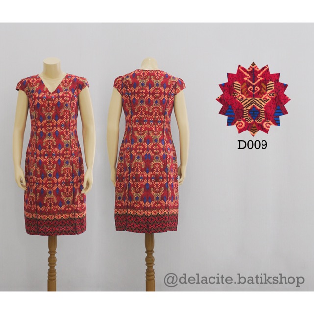 Batik Dress Atasan Wanita (Red Maroon Merah 2)