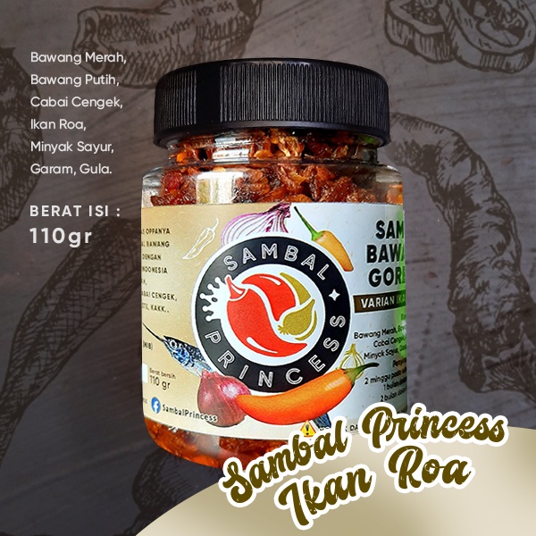 

Sambal Princess - Varian IKAN ROA - Sambal Ikan Roa Bawang Goreng Pedas Gurih - 110gr