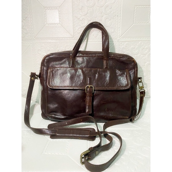 Preloved Monsac Jeune Messenger Bag (Leather)