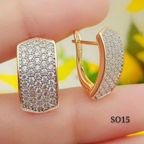 xuping anting permata putih lapisan emas impor terbaru