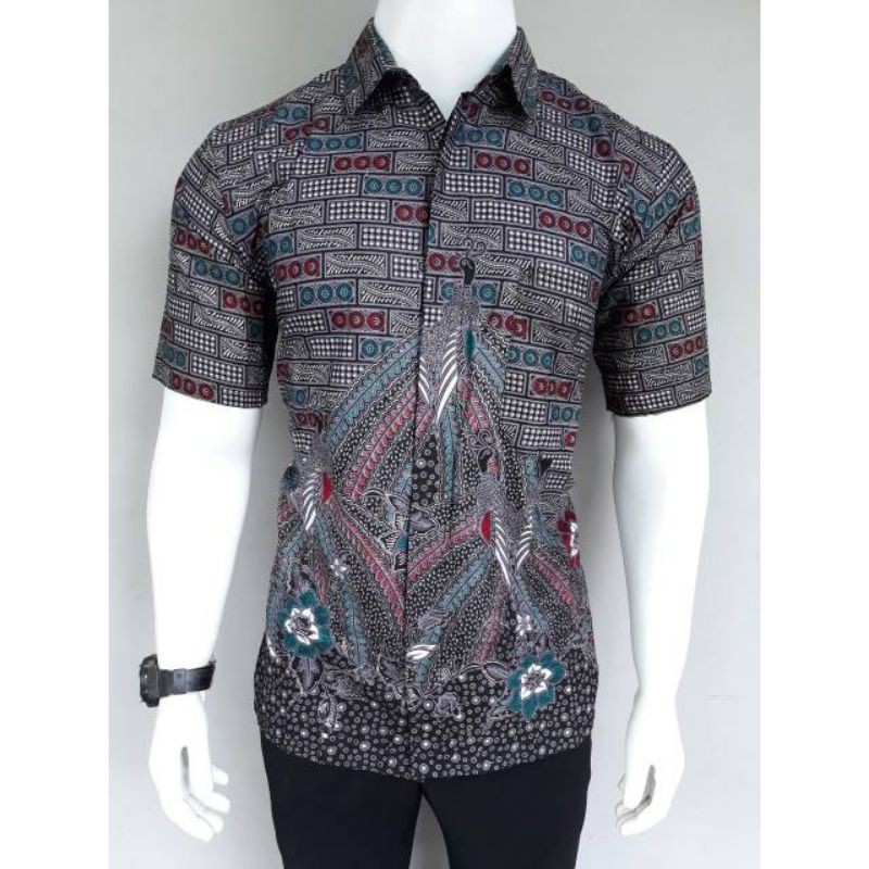 BSWART Batik HRB026 kenongo Hem Batik Abu Bata Kemeja Batik Pria Batik Jumbo Batik Bigsize S-XXXXXL