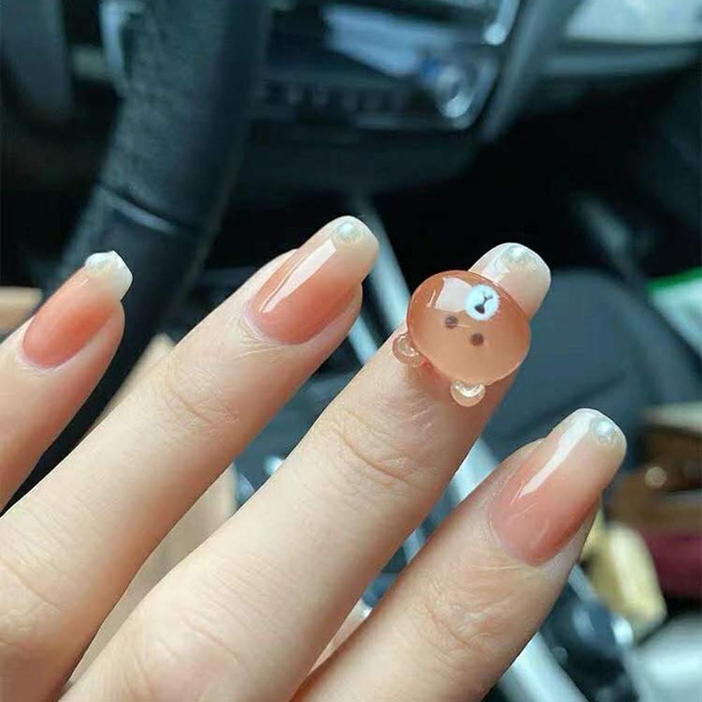 AUGUSTINA Agustina Dekorasi Nail Art 3D Hewan Kelinci Kartun Beruang DIY Dekorasi Nail Art Aksesoris