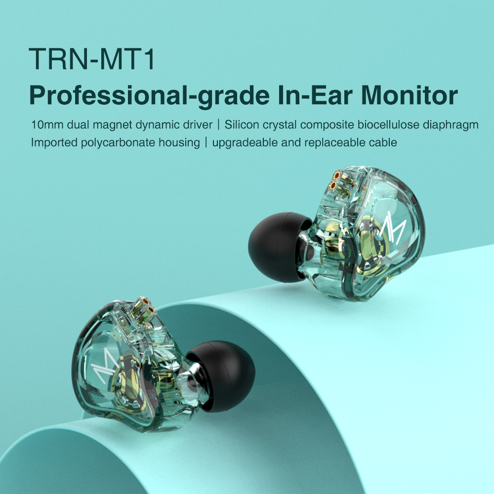 Trn Mt1 Headset Inear Hifi Dinamis Peredam Suara Untuk Djolahraga