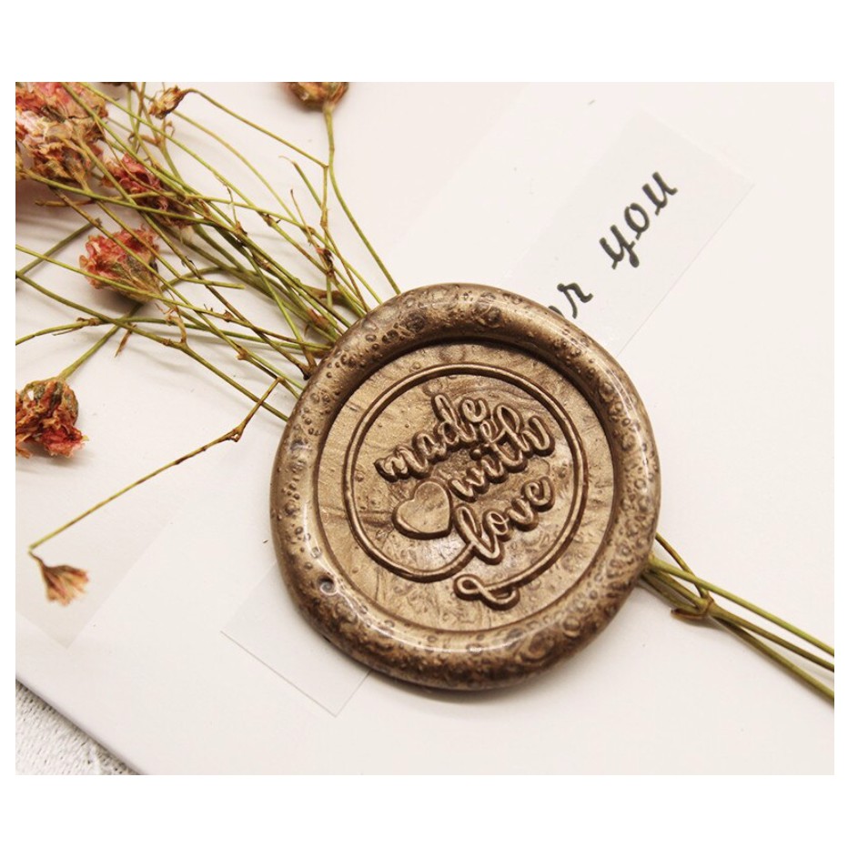 CS Made with Love Wax seal stamp Wax seal kit Metal stamp Custom wax stamp Wedding stamp Custom.