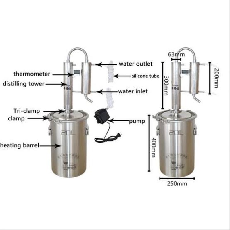 Alat Penyuling Minyak Atsiri Kapasitas 20 L