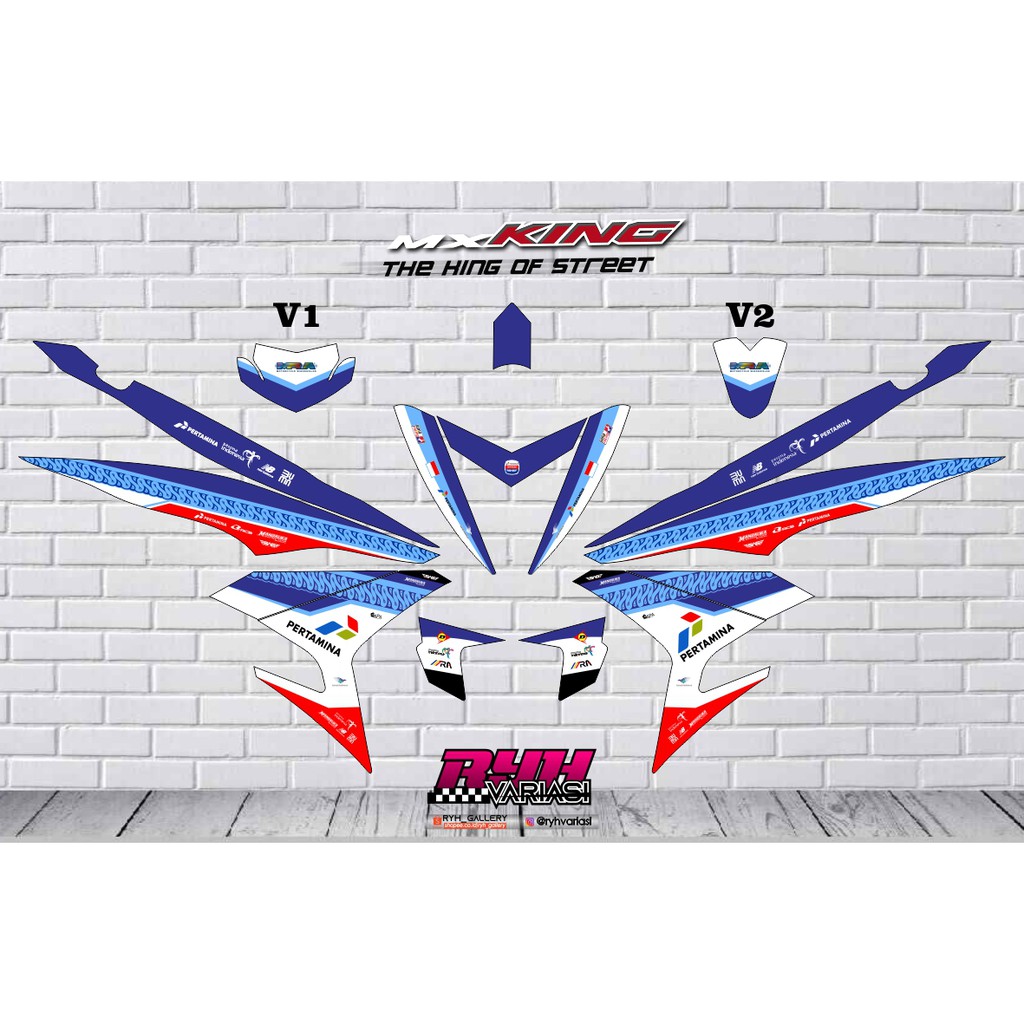 STIKER STRIPING SEMI FULL MX KING MANDALIKA PERTAMINA | PETRONAS | MONSTER ENERGY | MOVISTAR Custom