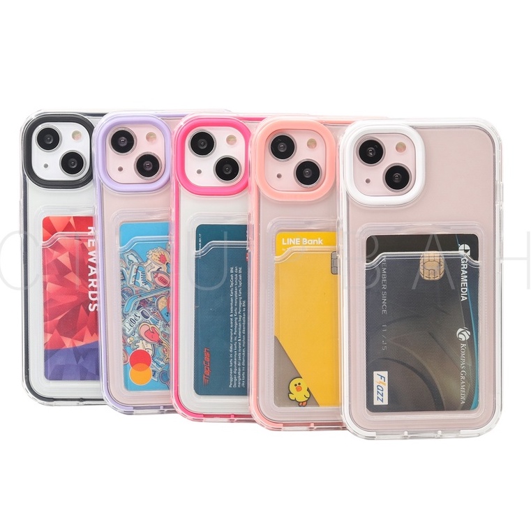 Transparant Card Wallet Bumper Full Cover Case For iPhone 12 13 Mini Pro Max
