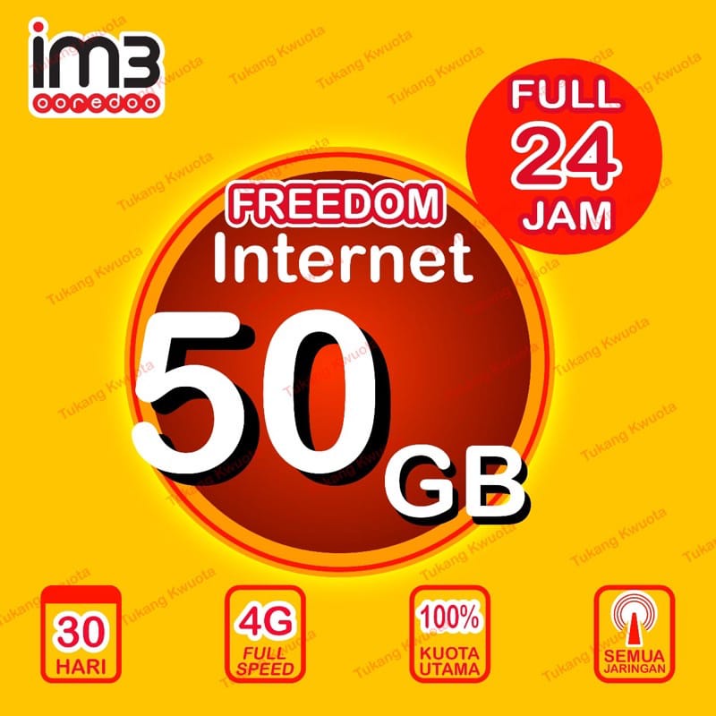PAKET DATA INTERNET INDOSAT OOREDOO FREEDOM 50GB 100GB