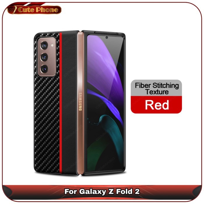 Casing Samsung Galaxy Z Fold 2 Fold2 Luxury Synthetyc Carbon Leather