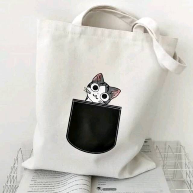TOTE BAG LUCU MOTIF KUCING