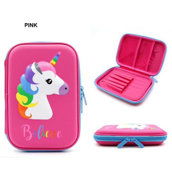 

NEW PRODUCT Kotak pensil dan alat tulis Smiggle EVA Hardcase UNICORN 3D Waterproof - U Rainbow-Pink