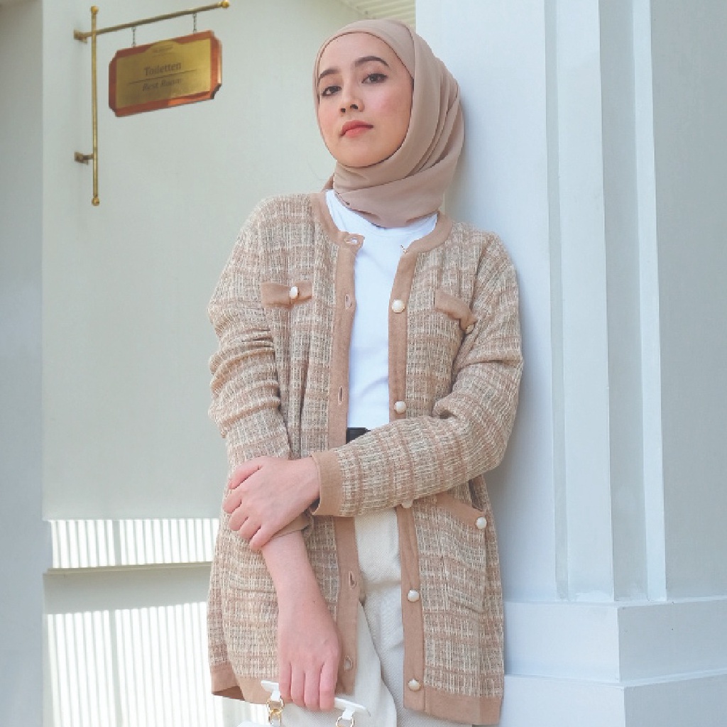 Elle Cardigan - Khaki size LXL by Muda Official x Elle