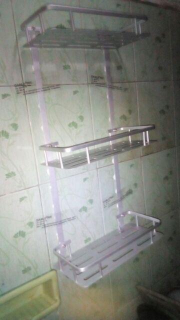 Rak Sabun Gantungan Handuk Kamar Mandi Aluminium Di Bor - 01
