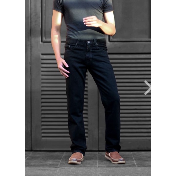 Gienzho Celana Jeans Pria Standar Celana Panjang Cowok Reguler