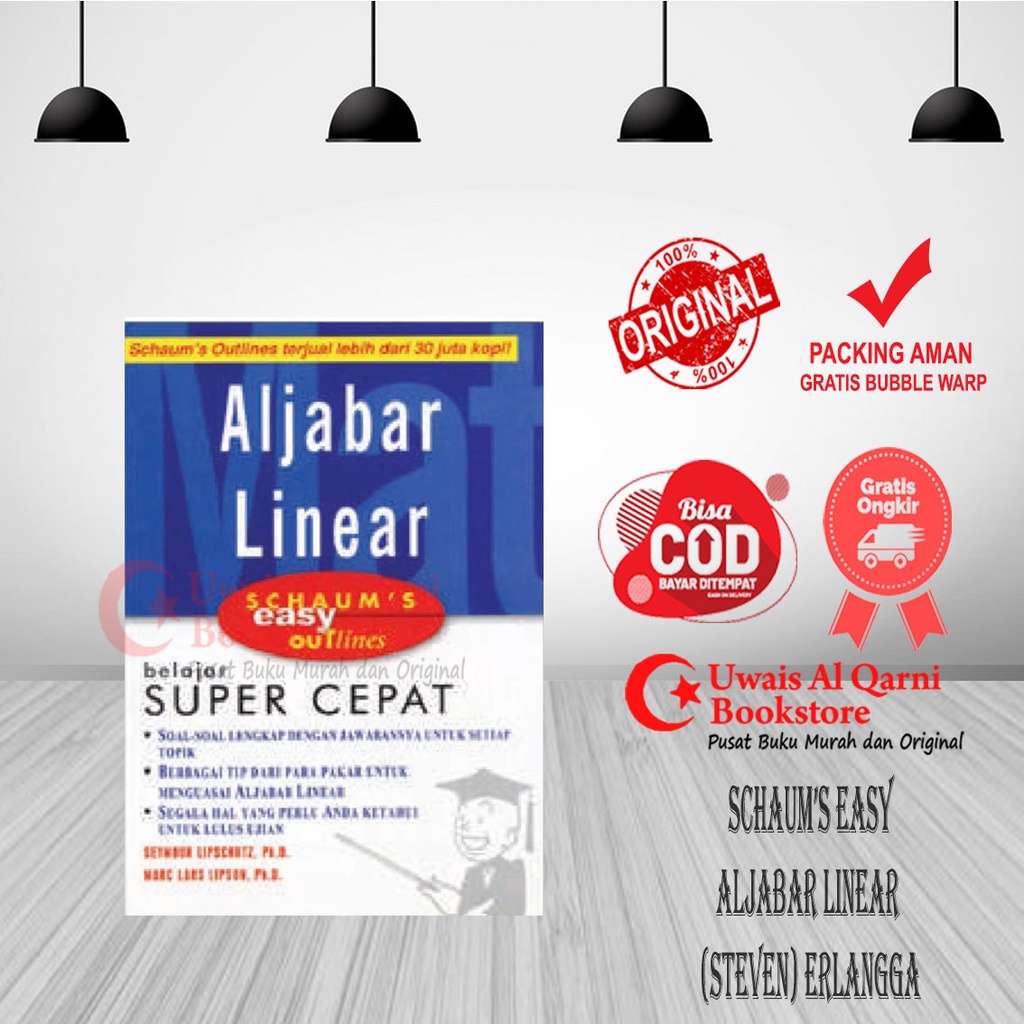 BEST SELLER ORIGINAL SCHAUM'S EASY ALJABAR LINEAR (SEYMOUR) ERLANGGA