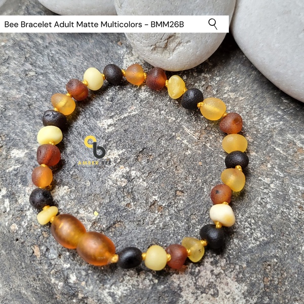 Gelang Amber Dewasa Premium 16cm Mate Multicolor BMM26B By Amber Bee